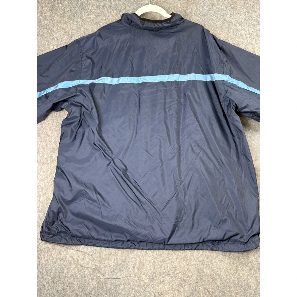 Foot Locker Mens 3XL Navy Blue Striped Ripstop Full Zip Windbreaker Jacket